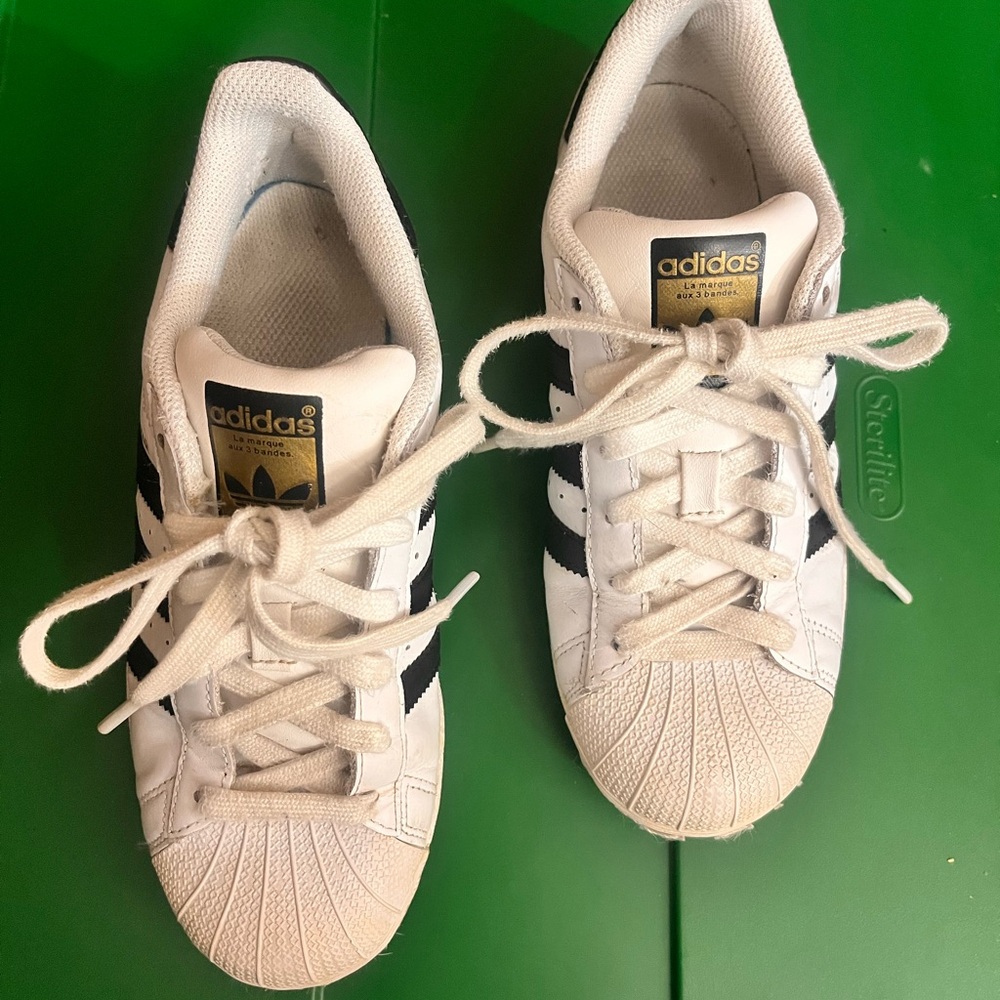 Adidas White and Black Superstar Sneakers